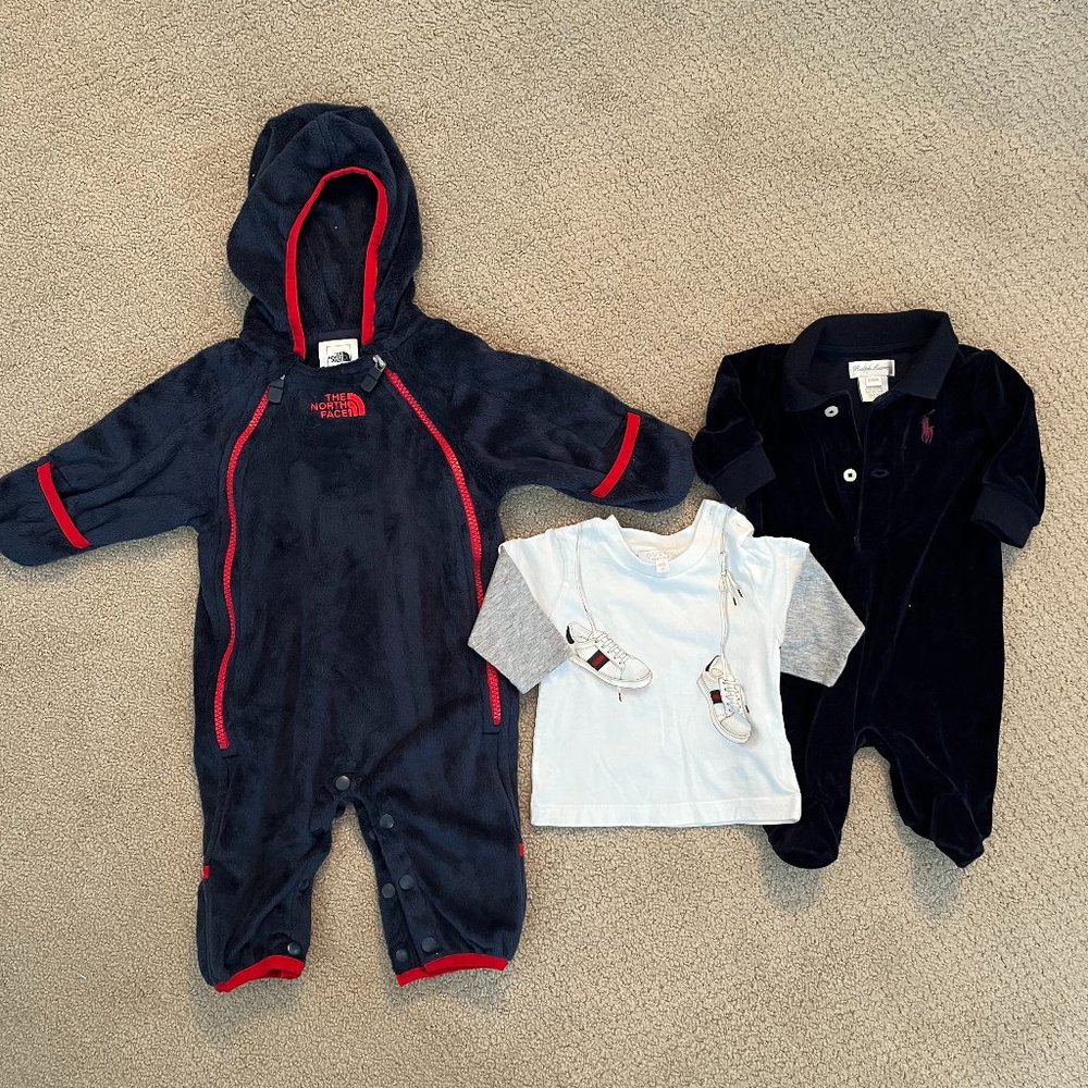 Newborn Gucci, North Face, Ralph Lauren Boys Outfits